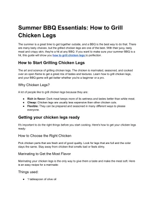 2 Summer BBQ Essentials_ How to Grill Chicken Legs - Google Docs