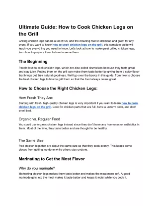 3 Ultimate Guide_ How to Cook Chicken Legs on the Grill - Google Docs