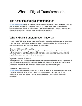 Digital Transformation