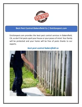 Best Pest Control Bakersfield Ca  Evictionpest