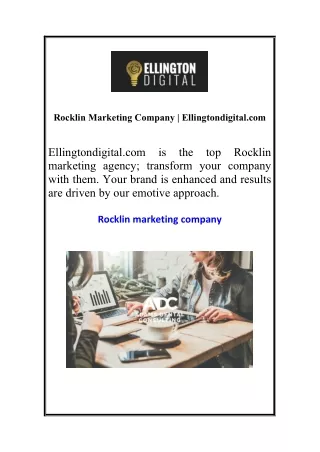 Rocklin Marketing Company | Ellingtondigital.com