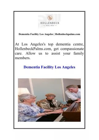 Dementia Facility Los Angeles | Hollenbeckpalms.com