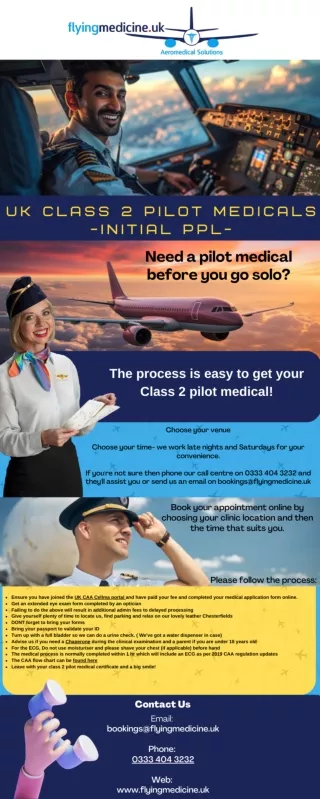 Infographic:- UK Class 2 Pilot Medicals- Initial PPL