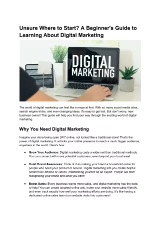 Unsure Where to Start_ A Beginner's Guide to Learning About Digital Marketing