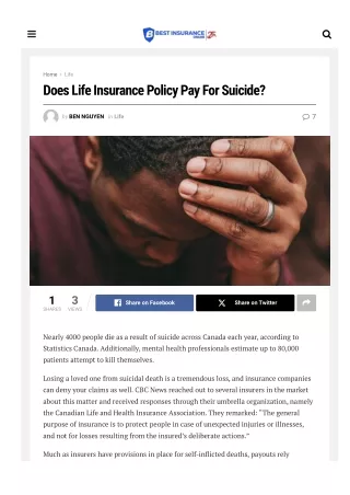 Does Life Insurance Policy Pay For Suicide?