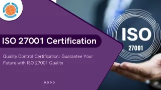 ISO 27001 Certification | Quality Control Certification