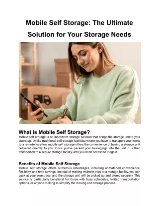 Mobile Self Storage_ The Ultimate Solution for Your Storage Needs