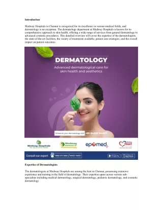 Best Dermatologist in Chennai