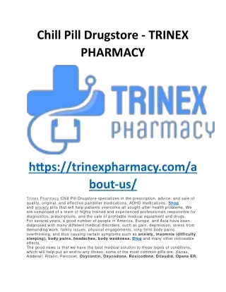 Chill Pill Drugstore - trinexpharmacy.com