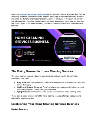 Home Cleaning Services Business _ Remote Cleaning Academy