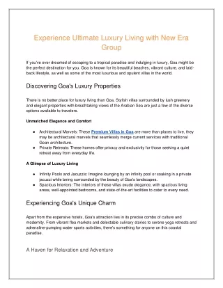 Experience Ultimate Luxury Living with New Era Group