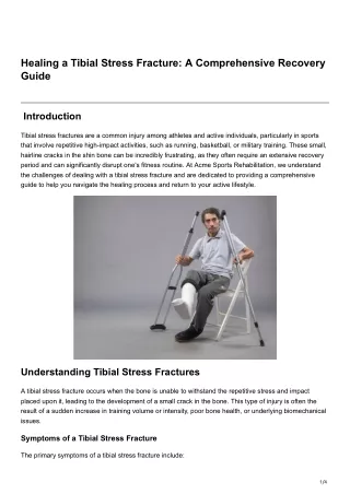 Healing a Tibial Stress Fracture A Comprehensive Recovery Guide