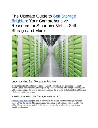 Scheduled June 21 - The Ultimate Guide to Self Storage Brighton_ Your Comprehensive Resource for Smartbox Mobile Self St