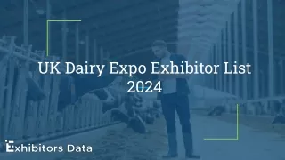 UK Dairy Expo Exhibitor List 2024