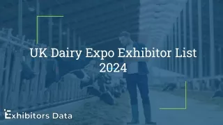 UK Dairy Expo Exhibitor List 2024