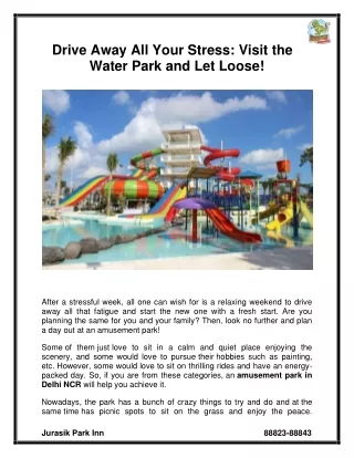 Drive Away All Your Stress Visit the Water Park and Let Loose!