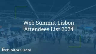 Web Summit Lisbon Attendees List 2024