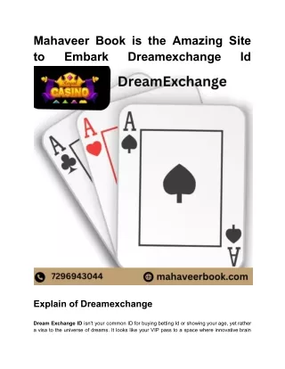 Mahaveer Book Is the Amazing Site To Create Dreamexchange Id