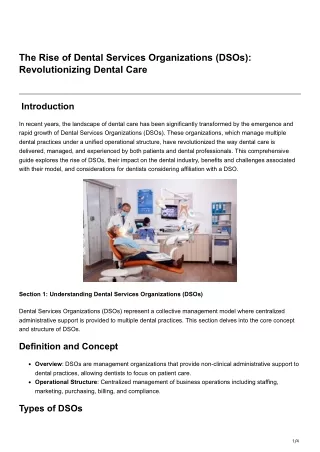 The Rise of Dental Services Organizations DSOs Revolutionizing Dental Care
