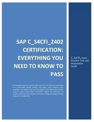 SAP C_S4CFI_2402 Certification: Everything You Need to Know to Pass