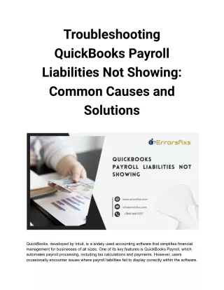 Troubleshooting QuickBooks Payroll Liabilities Not Showing_ Common Causes and Solutions