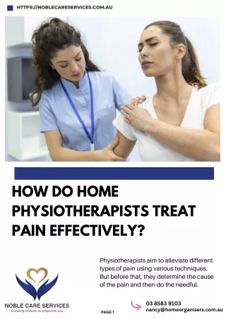 How Do Home Physiotherapists Treat Pain Effectively?
