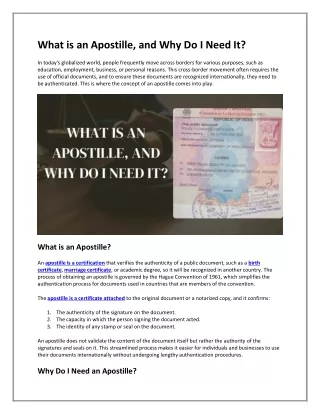 What is an Apostille and Why Do I Need It