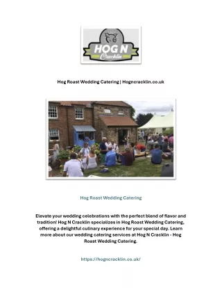 Hog Roast Wedding Catering | Hogncracklin.co.uk