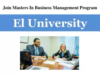Join Masters In Business Management Program