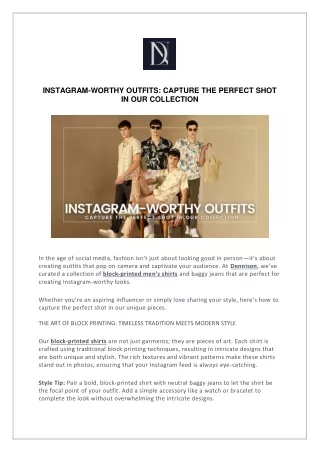 INSTAGRAM-WORTHY OUTFITS: CAPTURE THE PERFECT SHOT IN OUR COLLECTION
