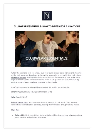 CLUBWEAR ESSENTIALS: HOW TO DRESS FOR A NIGHT OUT