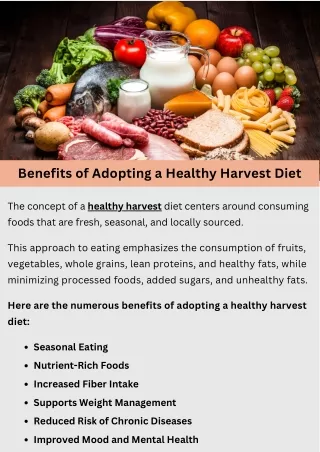 Benefits of Adopting a Healthy Harvest Diet