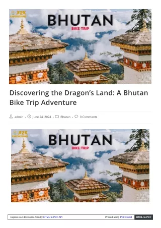 "Bhutan Bike Trip: A Drive Through Time and Heritage"
