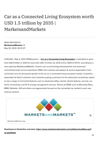 Car as a Connected Living Ecosystem worth USD 1.5 trillion by 2035