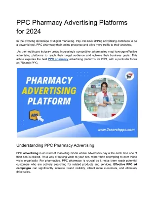 PPC Pharmacy Advertising Platforms for 2024