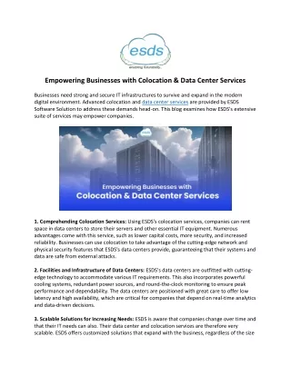 Empowering Businesses with Colocation & Data Center Services