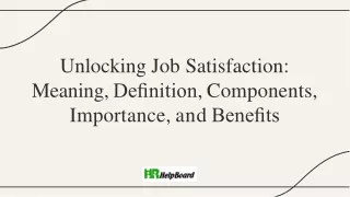 Job Satisfaction in HRM