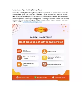 Comprehensive Digital Marketing Training in Noida