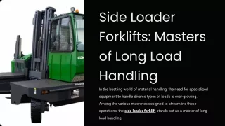 Side Loader Forklifts_ Masters of Long Load Handling