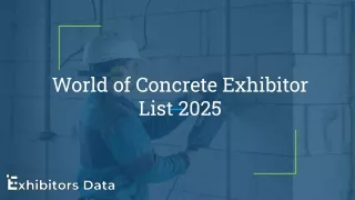 World of Concrete Exhibitor List 2025