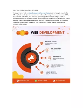 Expert Web Development Training in Noida
