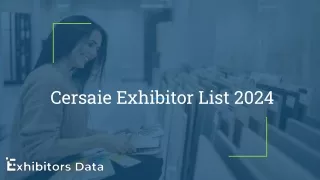 Cersaie Exhibitor List 2024