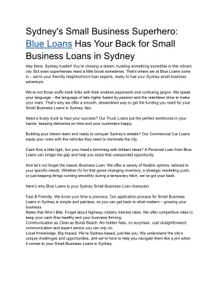 Sydney Truck Loan
