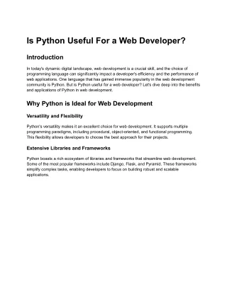 Is Python Useful For a Web Developer (1)