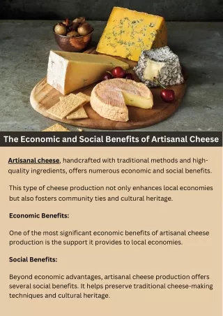 The Economic and Social Benefits of Artisanal Cheese