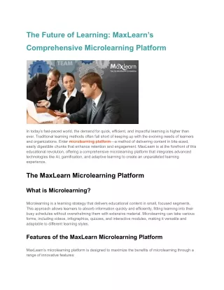 The Future of Learning_ MaxLearn’s Comprehensive Microlearning Platform