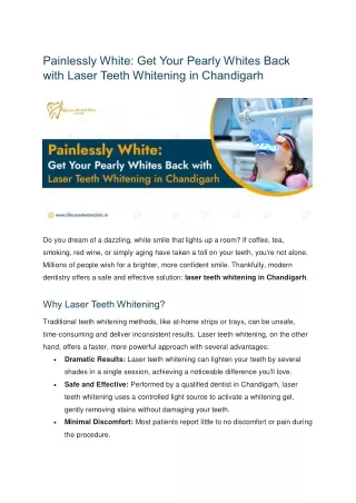 Laser Teeth Whitening in Chandigarh | Lifecare Dental Clinic