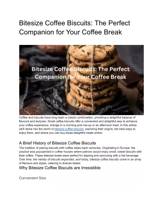 Bitesize Coffee Biscuits_ The Perfect Companion for Your Coffee Break