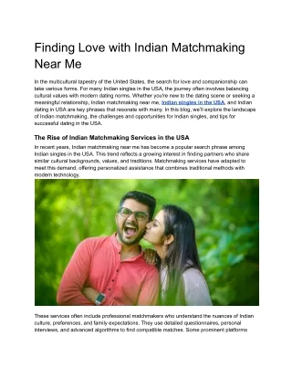 Finding Love with Indian Matchmaking Near Me