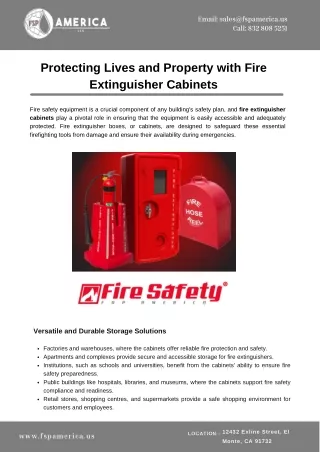 Protecting Lives and Property with Fire Extinguisher Cabinets